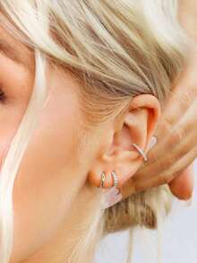 1 chiếc khuyên mũi bằng hợp kim titan G23 đính đá Cubic Zirconia, cỡ 16G, có các kích thước đường kính 6mm/8mm/10mm/12mm, phù hợp cho nữ giới khi xỏ mũi, dái tai, sụn tai, vành tai, xoắn tai. - Vàng - Xem 6