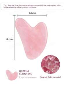 1pc Natural Amethyst Gua Sha Facial Tool, Jade Gua Sha Board, Manual Massage Stick For Jawline Shaping And Depuffing, Gua Sha Massage Tool, Skincare Tool - Multicolor - View 4