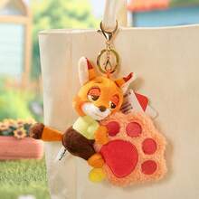 Miniso Zootopia Flocked Doll Charm - Official Zootopia IP, Nick & Judy & Clawhauser & Flash Styles, Delicate Flocked Texture, Beaded & Pom-Pom Decoration, Bag Charm / Key Chain / Portable Accessory (1 PC) - Multicolor - View 7