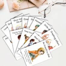 30张伊斯兰仪式闪卡，专为穆斯林设计——涵盖价值观、诚实、善良和每日祈祷，图文并茂的伊斯兰教育卡片，视觉辅助工具，完美的伊斯兰礼物和斋月活动 - 彩色 - 查看 6