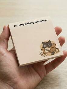 3pcs Funny Stickers, Featuring A Relatable Black Cat With Phrases Like "Everything Is Fine" And "Lacking Motivation", Suitable For Office Use, Mental Health Support, Charming Study Supplies - Default - View 5