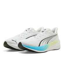 Puma M Darter Pro 2 Weiß/Blau/Schwarz Schuh: Innovation bei Herren-Laufschuhen. Mit Profoam-Technologie und dynamischem Design bieten diese Schuhe der Pro-Serie Leistung und Stil. Das technische Meshgewebe und der 3D-Formstrip zeichnen sich an der Oberseite aus. Erhältlich für 70 Euro. - Weiss - Übersicht 2