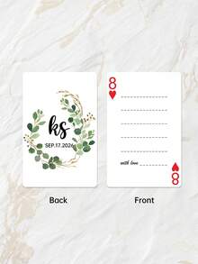 Personalized Wedding Poker Cards,Custom Photo & Text, Personalized Initials & Date Poker Deck With 14 Styles,Perfect For Bridal Party Gifts & Table Decor,Wedding Favors & Table Games,Calendar/Monogram/Photo Styles, Perfect For Wedding Souvenirs - Multicolor - View 33