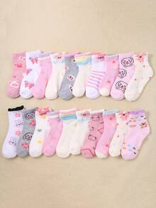 10/5 paires de chaussettes mi-mollet neutres pour enfants au hasard, design en maille, convenant à l'été. Chaussettes pour enfants avec des motifs mignons de nœud, cœur, rayure, patchwork, carreaux, pois. Les filles peuvent les porter comme chaussettes de sport, de course, absorbantes et non étouffantes. Chaussettes pour étudiants, de danse, pour enfants et grands enfants de 1 à 16 ans, pour la rentrée scolaire, cadeau de la Saint-Valentin - Multicolore - Voir 3