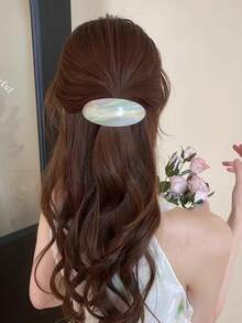 1个女士醋酸纤维发爪夹，优雅椭圆形弹簧夹顶部发夹，适用于发髻、马尾辫、发卡，夏季、假日、旅行、发夹、生日礼物 - 彩色 - 查看 6