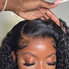 4x4 巴西原生人发深波浪蕾丝发片，带婴儿发，预先拔毛发际线，自然黑色，自由分缝，未经加工，完美打造自然发型 - SNatural - 查看 8
