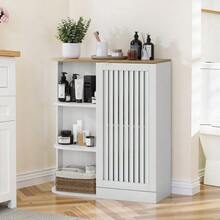 Eckschrank, Eckbadezimmerschrank com ofensor Lagerschränken, moderno Lagerschrank com Gittertüren e verstellbaren Regalen, geeignet für Badezimmer, Küche, Wohnzimmer, Abstellraum, Ecke - Branco - Ver 5