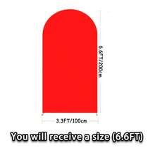 Red Wedding Arch Backdrop Cover, Double-Sided Spandex Fitted Fabric, 6ft/6.6ft/7.2ft Arch Decoration For Birthday Party, Wedding Ceremony, Engagement, Baby Shower, Bridal Shower, Graduation, Holiday Events - 紅色 - 查看 10
