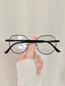 1 Cặp kính gọng tròn thời trang, tối giản, kiểu dáng Ins - 1 khung màu đen chuyển sang màu xám - Xem 4
