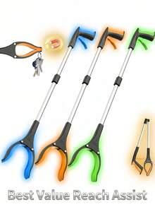 360° Rotatable Non-Slip Claw Gripper With Magnetic Reminder, Foldable Design For Outdoor Trash Collection And Home Cleaning, Heavy Duty Extended Handle Lightweight Suitable For Elderly And Wheelchair Users, Indoor And Outdoor Use - Multicolor - View 2