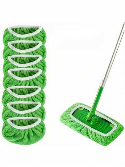 可重复使用的平板拖把替换垫，便携式地板清洁拖把补充装，适用于所有地板，厨房、家居、户外，不含拖把。