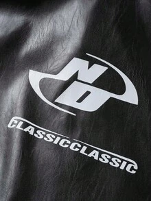 Nueva chaqueta de cuero para motocicleta para hombres, chaqueta de cuero para hombres, chaqueta de carreras de color contrastante para hombres, chaqueta deportiva de ajuste holgado de marca - Negro - Ver 9