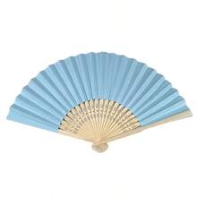 Blank Folding Fan, White Paper Fan, Solid Color Bamboo Blank Colored Paper Fan - Multicolor - View 3