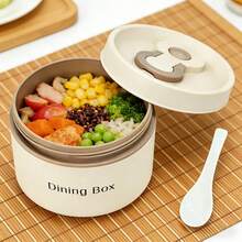 Hộp cơm trưa cách nhiệt xếp chồng được kèm túi đựng cơm, 3 hộp bento chống rò rỉ bổ sung, phù hợp cho người lớn, du lịch, văn phòng. - Nhiều màu - Xem 1