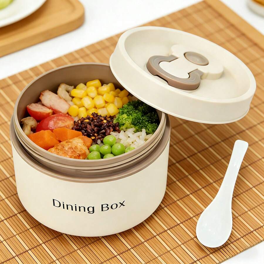 Hộp cơm trưa cách nhiệt xếp chồng được kèm túi đựng cơm, 3 hộp bento chống rò rỉ bổ sung, phù hợp cho người lớn, du lịch, văn phòng. - Nhiều màu - Xem 1