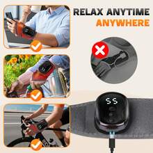 1PC Wrist Massager, 3 Level Hot Compress Masage Wrist Massage, Electric Wrist Protector, Hot Compress Hand Wristband, 1800mAh Rechargeable Battery - Black - View 7