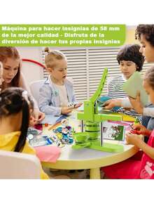 Máquina Hacer Botones Prensa Perforadora Insignias 58mm Verde Claro Animal - 58 mm verde - Ver 6