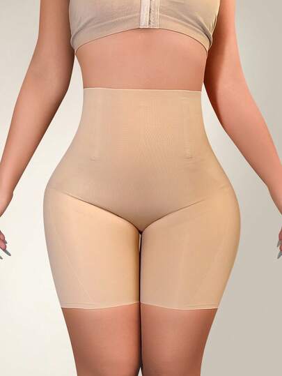 1 pieza Pantalones cortos moldeadores sin costuras para mujer con soporte de hueso de acero, diseño antideslizante y que no se enrolla