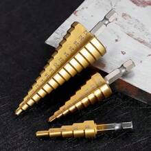 3pcs Drill Bit Set, Coated High-Speed Steel Stepped Drill Bits, 4-32mm Sizes Suitable For Wood And Metal Drilling, Easy-To-Read Measurement, With Storage Box - Multicolor - View 3