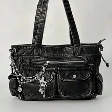 1 chiếc dây đeo túi xách đính hạt ngọc trai giả kiểu Châu Âu và Mỹ dễ thương, mặt dây chuyền hình trái tim nơ tua rua độc đáo. - Nhiều màu - Xem 2