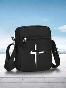 1pc/2pcs Creative Cross Design Print Baseball Cap And Crossbody Bag Set, Streetwear Style Fashion Outdoor Sports Adjustable Flat Brim Cap And Shoulder Bag, Gift For Friends And Anniversary - Multicolor - View 14