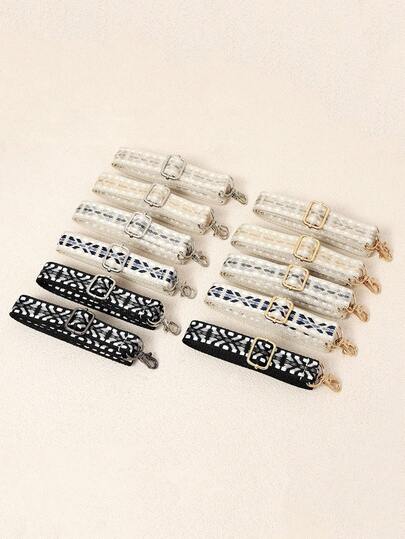 Dây đeo túi xách phong cách Boho họa tiết hình học ngẫu nhiên, dây đeo chéo vai dệt có thể điều chỉnh với khóa vàng/bạc, dây đeo thay thế cho túi xách và ví.