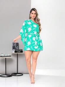 Duna Women's Crossbody Shorts Jumpsuit - Verde - Ver 1