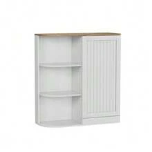 Eckschrank, Eckbadezimmerschrank com ofensor Lagerschränken, moderno Lagerschrank com Gittertüren e verstellbaren Regalen, geeignet für Badezimmer, Küche, Wohnzimmer, Abstellraum, Ecke - Branco - Ver 9