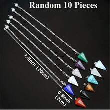 3pcs/5pcs/10pcs Mixed Natural Crystal Hexagon Pendant: Assorted Gemstones Including Quartz, Agate, Amethyst, Tiger Eye, Suitable For DIY Jewelry Making - Pendant - View 18