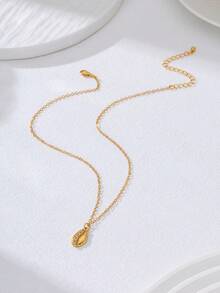 1pc Fashionable Minimalist Ocean Style Golden Seashell Pendant Necklace - Ocean Breeze - View 4