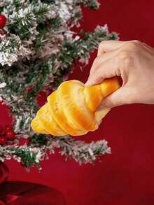 POKOJA LAND 1 件慢回弹舒缓减压玩具仿真面包创意玩具甜甜圈吐司片 - 米色 - 查看 7