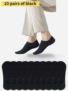 1/5 Pairs Unisex Invisible Socks, Casual Thin Boat Socks, Suitable For Summer Wear, Slightly Small Size - Multicolor - View 39