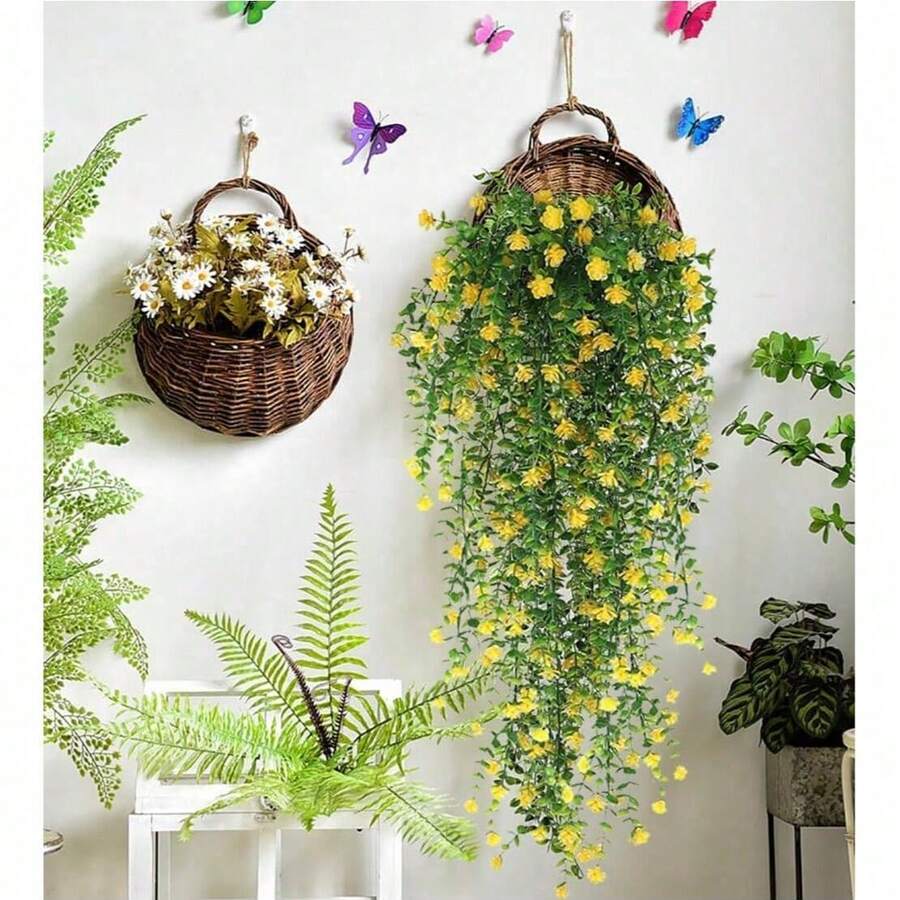 1 Bouquet Lifelike Artificial Decorative Flowers, UV-Resistant Simulated Plants For DIY, Home, Garden, Dining Table, Living Room, Wedding, Party Decoration, Spring & Summer, Valentine's Day Centerpieces - yellow green - View 1