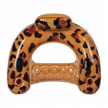 PVC豹纹单/双孔漂浮吊床，户外游泳池成人可折叠吊床，带扶手和靠背 - 浮排吊床 - 查看 14