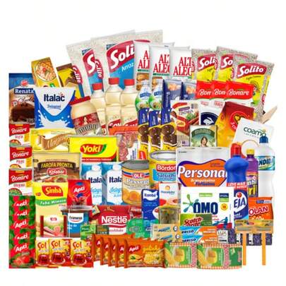 Mega Cesta Básica Família 101 Itens Alimento Limpeza Higiene