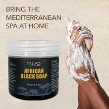 Xà phòng đen truyền thống châu Phi MELAO, 100% thành phần tự nhiên, làm sạch sâu cho mặt và toàn thân, phù hợp cho da dầu và da mụn, 100g/3.53oz - 100g - Xem 4