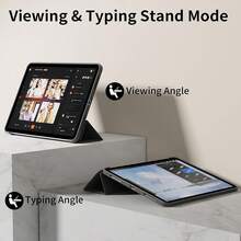 2026款第11代折叠平板电脑保护套,适用于第8代10.2英寸、第9代10.2英寸、第10代Galaxy Tab S10 Lite、Galaxy Tab A11/S11 11英寸(2025款)/S10 Lite 10.9英寸/A9/A8/A7 Lite/A9 PLUS,支持智能休眠/唤醒功能,防震,经典商务黑 - 黑色 - 查看 3