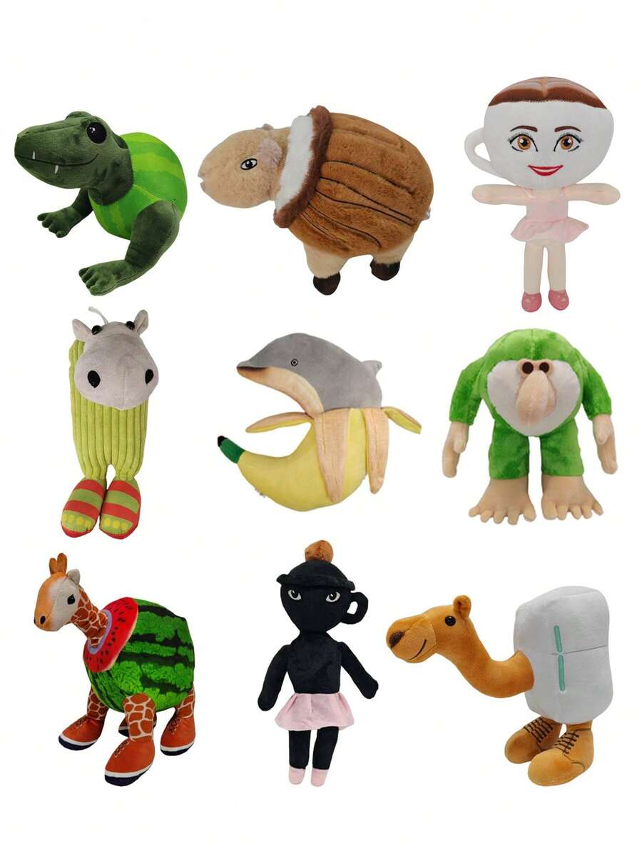 TungTungSahur 和 Tralalo 鲨鱼毛绒玩具 - 有趣的表情包毛绒动物，柔软可爱的神话生物玩具，送给孩子、动漫迷和恶作剧者的绝佳礼物 - 彩色 - 查看 1