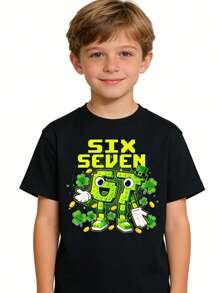 Six Seven 67 Italian Brainrot Men Women Kid T-Shirt,Daily Outfit - 黑色 - 查看 1