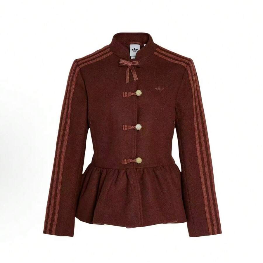 Adidas Women's Lunar New Year Special Edition Hooded Jacket | Asia Sizing Premium Fleece Full-Zip Sweatshirt | Festive Graphic Embroidery Athletic Outerwear | Slim Fit Sportswear Black And Grey Hoodie | Limited Edition Chinese New Year Urban Style Top In Black - 鏽棕色 - 查看 1