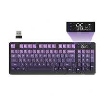 ATTACK SHARK * ZIYOULANG M96 Wireless Gaming Keyboard Creamy Membrane With Rainbow Backlight,Media Knob,LCD Screen,Dual Mode-Bluetooth/2.4Ghz,Ball Shape PBT Keycap 94 Key ANSI Layout,2000mAh - View 12