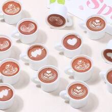 10/50 chiếc mặt dây chuyền hình cốc cà phê mini thiết kế Latte nghệ thuật, chất liệu nhựa, dùng để làm đồ trang sức và thủ công DIY. - 50 CÁI - Xem 5