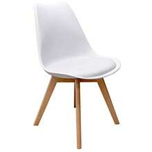 MUNDO IN MUEBLES Juego de 2 Sillas Eames Acojinadas Frankfurt Sillas Elegantes y Modernas para Comedor Oficina Escritorio Recámara Sala o Cocina Color Blanco 9865685 - Blanco Mate - Ver 5