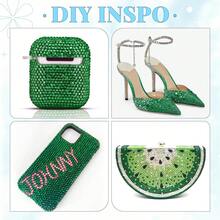 Resin Rhinestone Flat Back Resin Rhinestone Faux Crystal Water Cup Toy Handmade DIY, Shoes Boots, Clothing Decoration Material, Cup, Shiny Idol Support Fan Making Material - Emerald Green - View 3