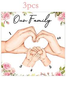 Placa cuadrada de acrílico personalizada, regalo conmemorativo personalizado con impresión de palma familiar, adecuado para regalar a mamá, papá, abuela, abuelo, regalo único para el Día de la Madre, Día del Padre, cumpleaños, aniversario - Multicolor - Ver 15