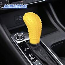 3PCS Car Stee Weel Cover Set Soft Silicone Auto Stee Weel And Gear Sift And Andbrake Cover Protector Anti- Veicle Ration Accessories  Men Women Yow - Yellow - View 4