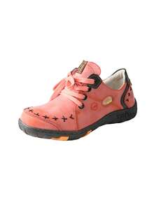 1 Pair TMA EYES Plus Size Versatile Casual Sneakers, Comfortable Flat Shoes Suitable For Sports, Hiking, Camping, Party, Commuting, Outdoor Activities, Paired With Long Dresses, All Seasons - Orange - View 3