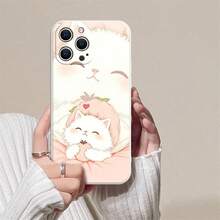 Cute Pastel Cat Print Soft Shockproof Universal Phone Case - 白色 - 查看 1