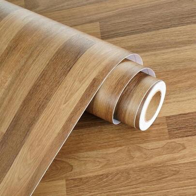1 Roll Wood Grain Removable Vinyl Wallpaper, Waterproof And Oil-Resistant, Suitable For Kitchen Countertops, Cabinets, Drawers, Furniture Renovation, Old Wooden Doors, Bedroom, Living Room Accent Walls, Wall Decals, Home Decor, Peel And Stick
