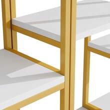 Bookcases - Gold+White + MDF+Metal + Modern-1 - View 11